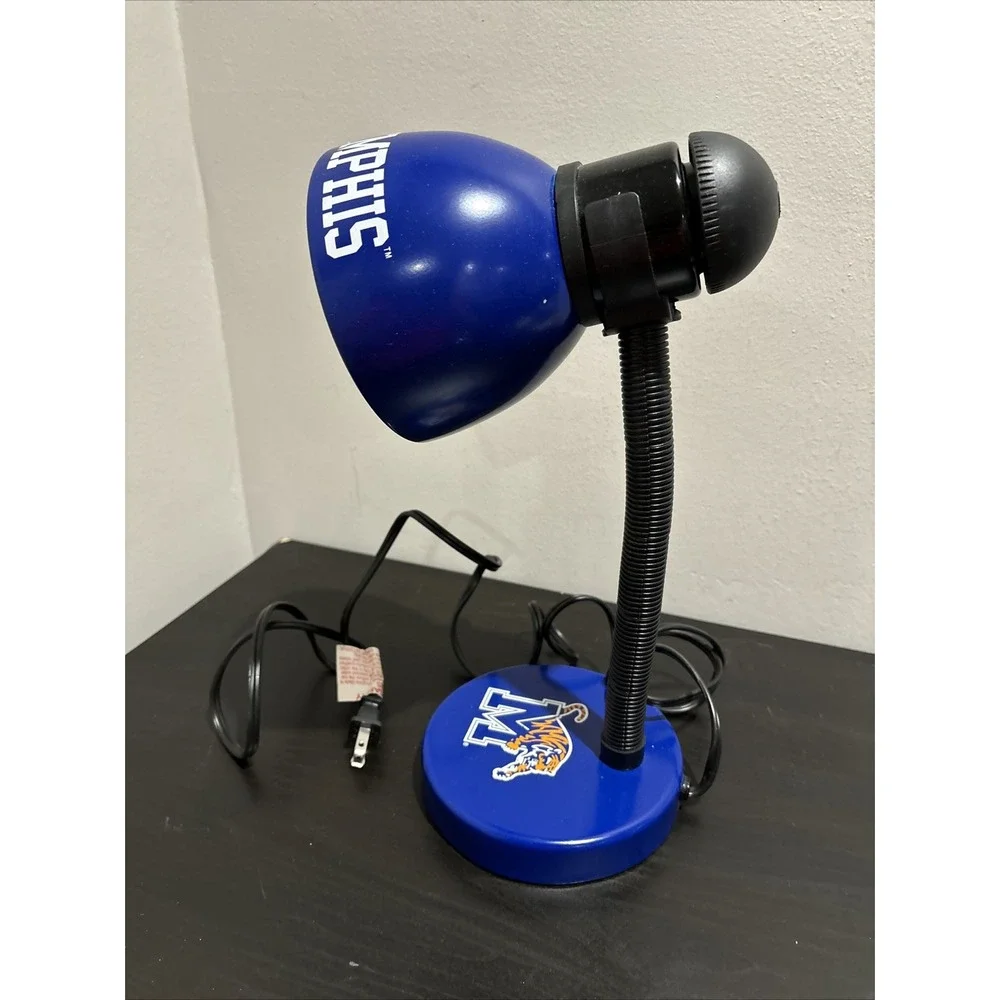 Vintage University Of Memphis Tigers Football Blue Adjustable Desk Table Lamp